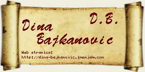 Dina Bajkanović vizit kartica